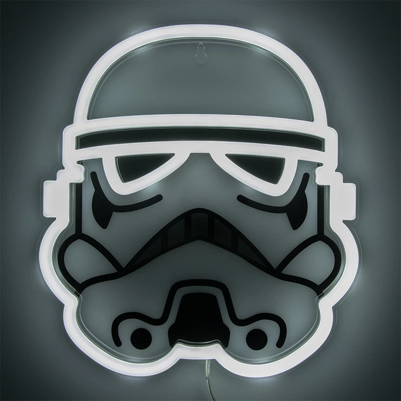 Luz LED de neón para pared Paladone Stormtrooper modelo PP14595SWVN, iluminación decorativa Star Wars