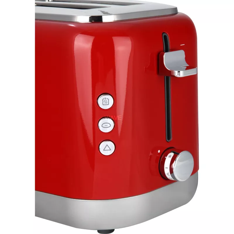 Tostadora Kenwood TCX751RD 2 ranuras 900 W, carcasa de metal, roja, 160×272×257 mm