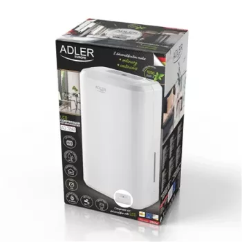 Deshumidificador Adler AD 7861, 280 W de potencia, depósito de agua de 2 L