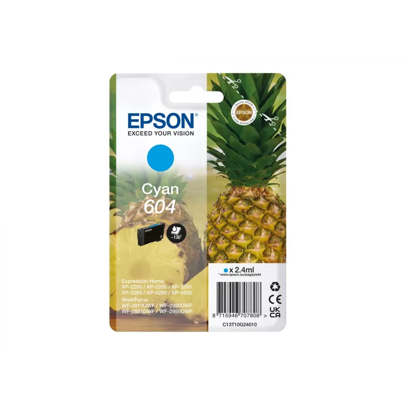 Epson 604 Cartucho de tinta 1 unidad Original Rendimiento estándar Cian