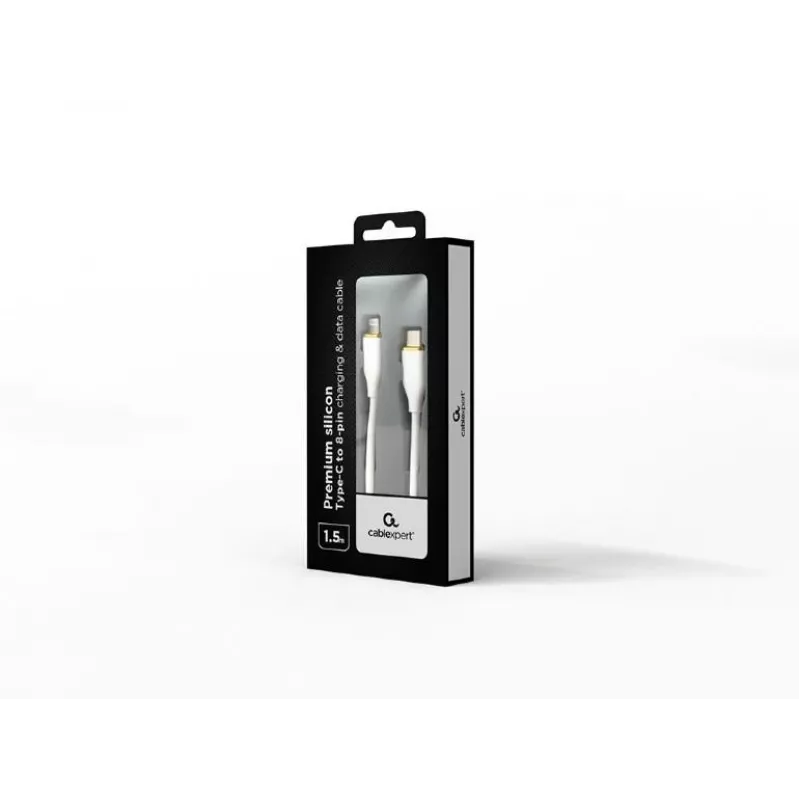 Gembird CC-USB2S-CM8PM-1.5M-W cable de USB-C a Lightning de 8 pines, 1,5 m, blanco