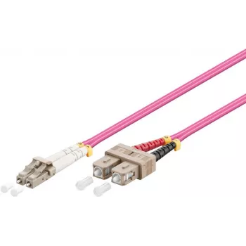 Cable de fibra óptica Goobay LC-SC OM4 0,5 m Rosa