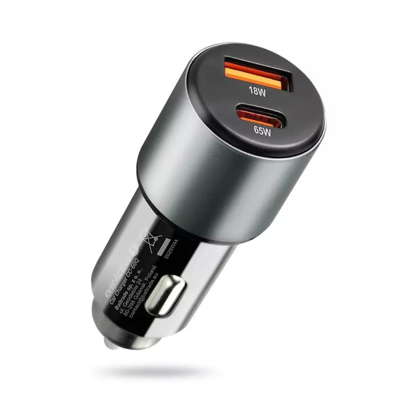 Cargador de coche everActive CC-60Q, QC3.0, hasta 83W, adaptador de red USB para coche