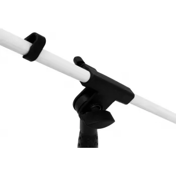 Pie de micrófono Omnitronic MS-1W blanco, brazo ajustable, brazo articulado para montaje en mesa