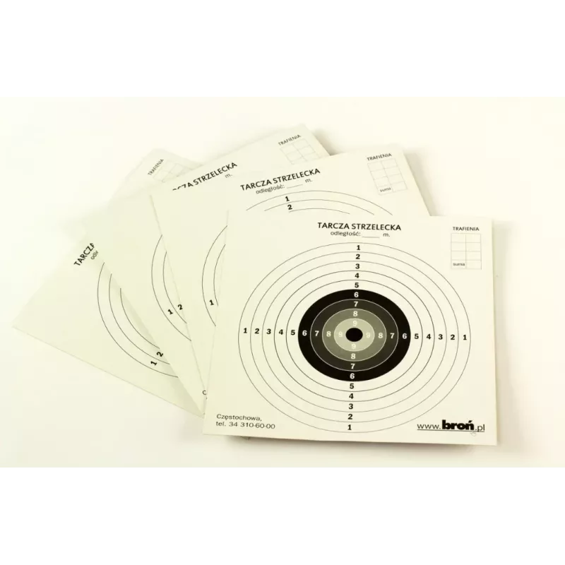 Dianas de papel broń.pl 14 x 14 cm, papel, pack de 100