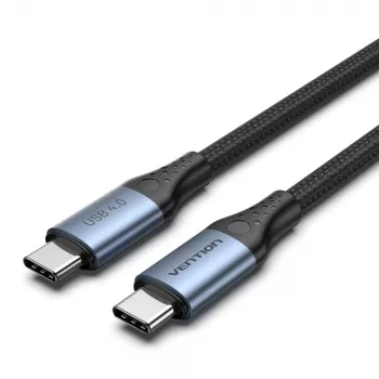 Cable Vention USB4 Gen 3x2 Type-C a Type-C 1 m, 5 A, aleación de aluminio, trenzado de algodón
