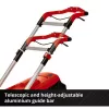 Cortacésped a batería profesional RASARRO 36/38, 36 voltios (2x18 V) (rojo/negro, 2 baterías de litio-ion 4,0 Ah)