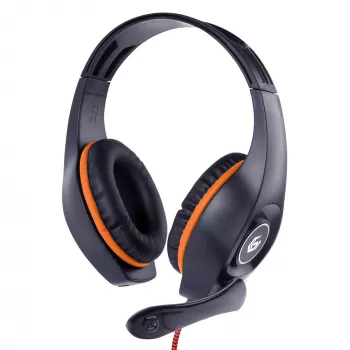 Auriculares gaming con cable GEMBIRD GHS-05-O, circumaurales, 20–20000 Hz, cable de 2 m, 250 g, naranja/negro