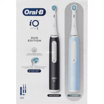 Cepillo de dientes eléctrico BRAUN Oral-B iO Series 3N — negro/azul, 2 mangos