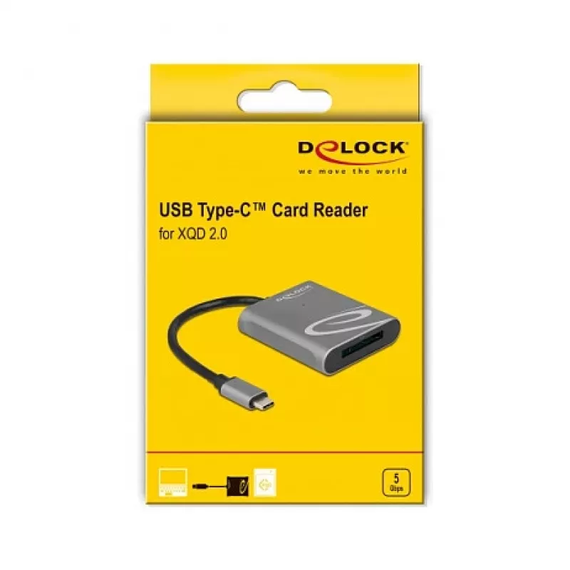 Lector de tarjetas DeLOCK 91741 USB 3.2 Gen 1 Type-C negro gris