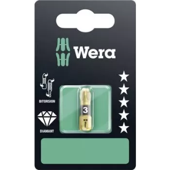 Wera Punta PZD3 L.25mm 1/4 6KT C6,3 BiTors. diamantada tarjeta con 1 ud. 855/1 BDC SB (05073338001)