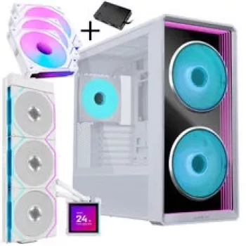 Caja de PC Lian Li LANCOOL 217 INF + HydroShift II LCD-S 360TL AIO + 3 ventiladores UNI FAN SL-INF 120 Reverse Blade - blanco
