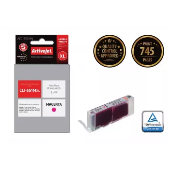 Activejet ACC-551MN cartucho de tinta (sustituto de Canon CLI-551M; Supreme; 15 ml; magenta)
