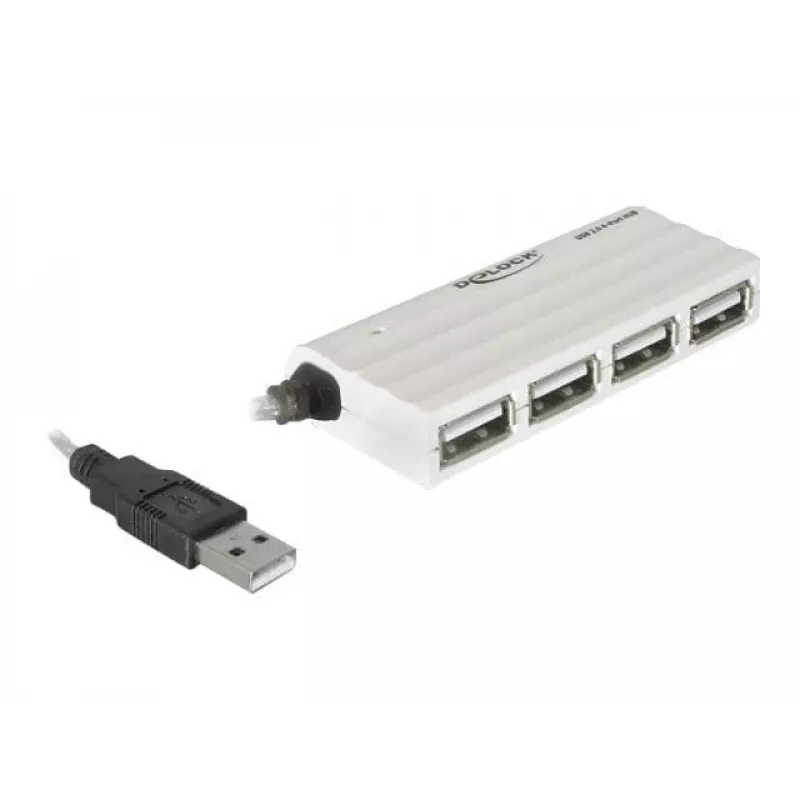 Hub USB DeLOCK 87445 4 puertos externo 480 Mbit/s blanco