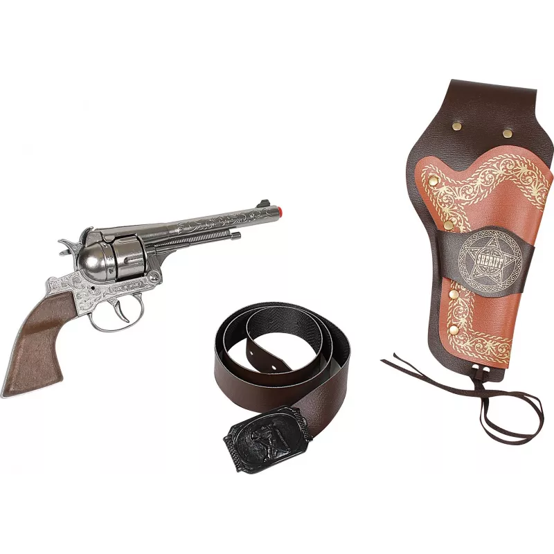 Revolver de metal Gonher con funda y cinturón