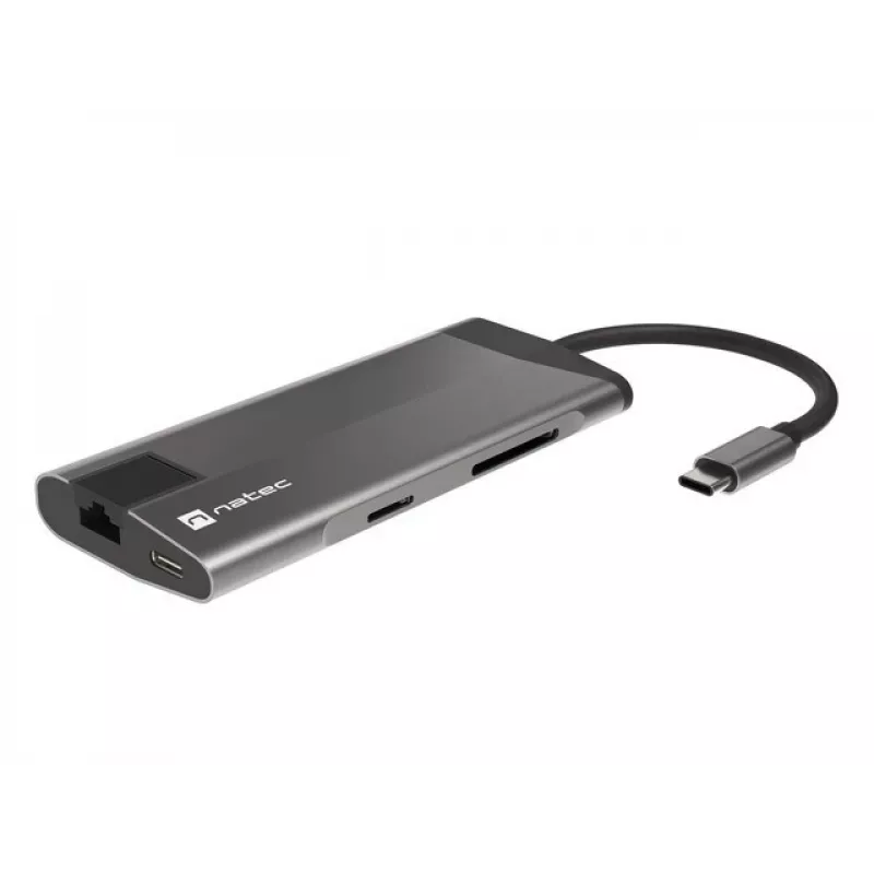Hub NATEC Fowler Plus USB Type-C negro gris MicroSD SD