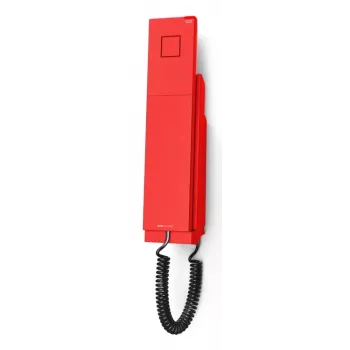 Teléfono analógico Snom E303 — auricular con cable, manos libres, soporte PoE, rojo