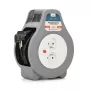 Alargador con carrete MONTIS MT189-10 — 10 m de cable retráctil, 2 tomas de corriente, gris, carcasa de plástico