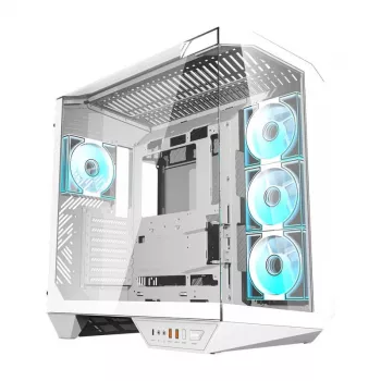 Caja para PC Darkflash DY470 (blanca) + 4 ventiladores