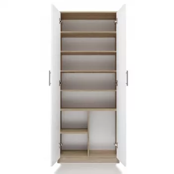 Archivador OLIV 2D 74x35x180 cm, roble Sonoma/blanco