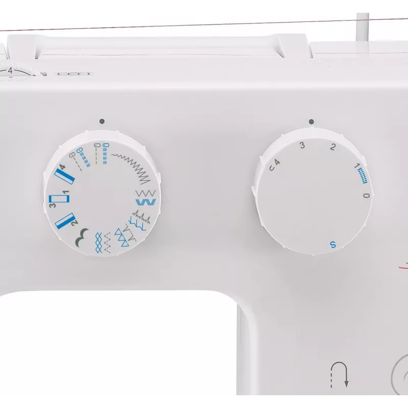 Máquina de coser automática SINGER Promise 1412 — eléctrica, 12 puntadas integradas, selector giratorio, blanca