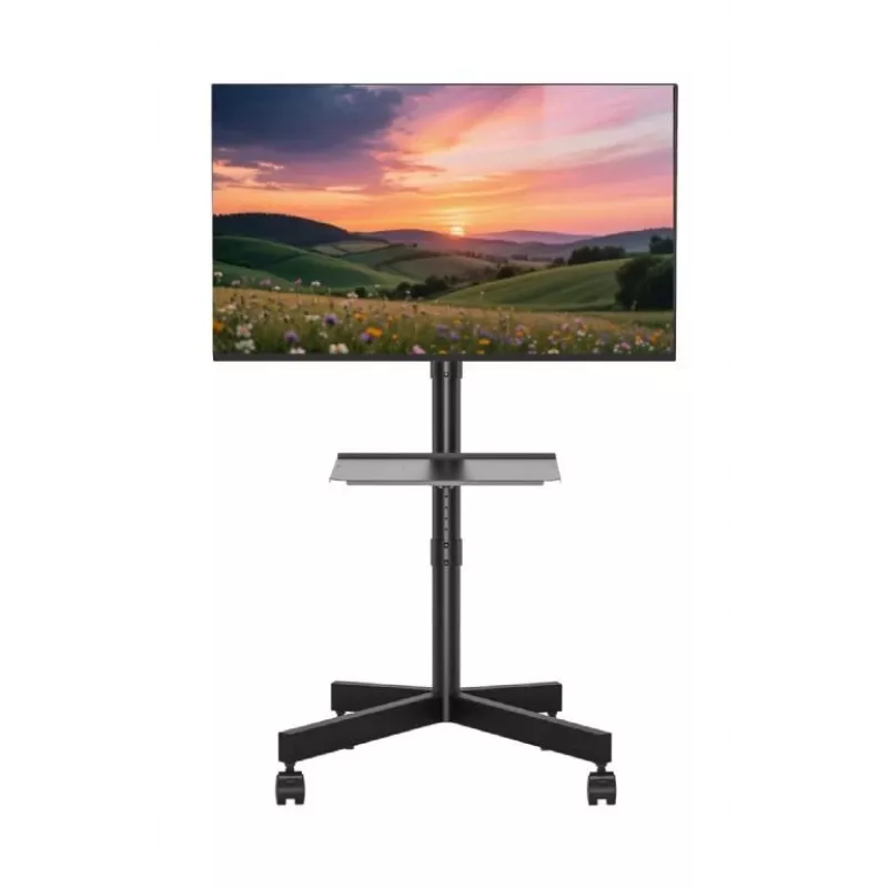 Soporte de suelo para TV Gembird con ruedas (inclinable) para 32–55 pulgadas, VESA 100x100–400x400, carga máx. 30 kg, negro