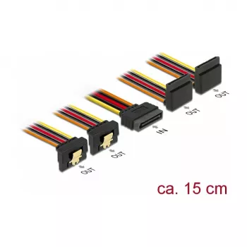 Cable de alimentación interno DeLOCK 60153 0,15 m 4 x SATA 15 polos
