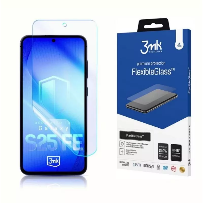 Protector de pantalla de cristal templado FlexibleGlass 3MK para modelo Samsung Galaxy S25 FE
