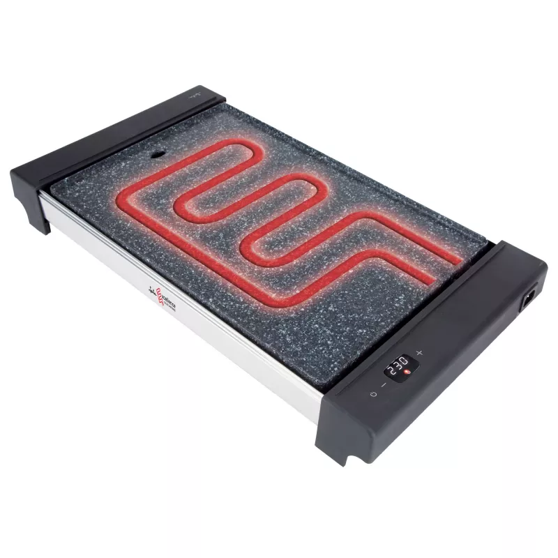 Parrilla de contacto Jata JEGR3000 — rectangular 480×320 mm, 2700 W, control táctil, negra