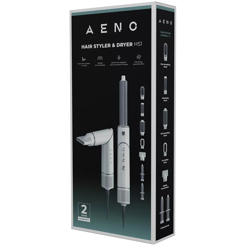 Secador de pelo multifunción, 220V-240V~50-60Hz, 1200W, tecnología de iones, 4 niveles de temperatura, 3 niveles de velocidad, 98000 rpm, menos de 85 dB