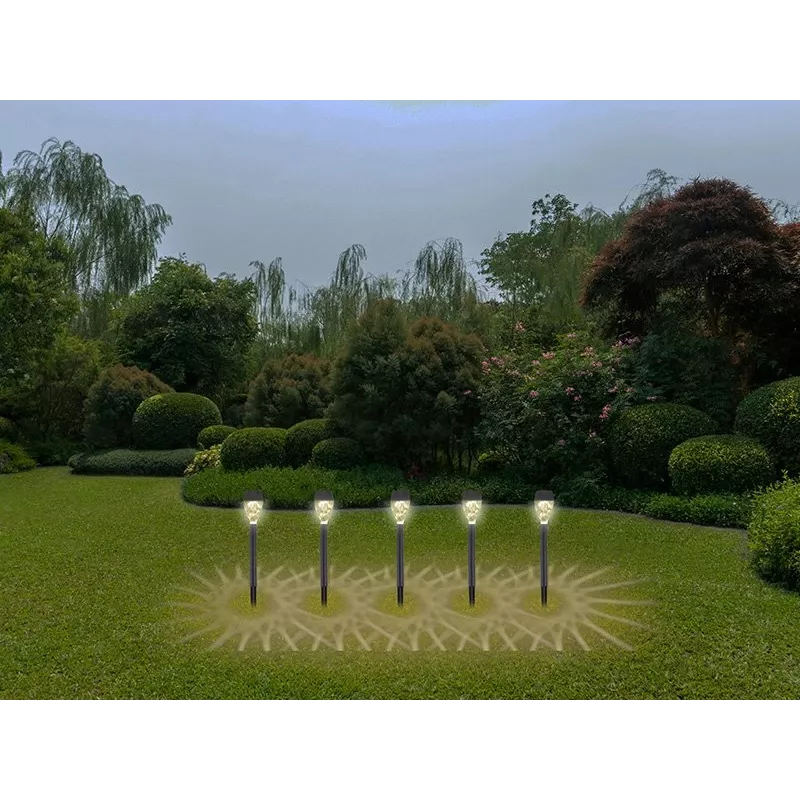 Set de luces solares de exterior Beper P207ILO050 – 5 luces impermeables para jardín y camino