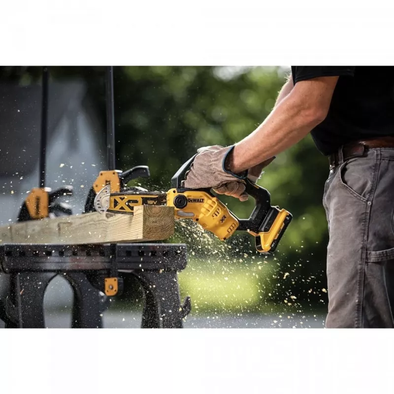 DeWALT DCMPS520N-XJ sierra de podar inalámbrica, 18 V XR, espada de 20 cm, sin escobillas, velocidad de cadena de 8,6 m/s, sin batería ni cargador, amarillo/negro