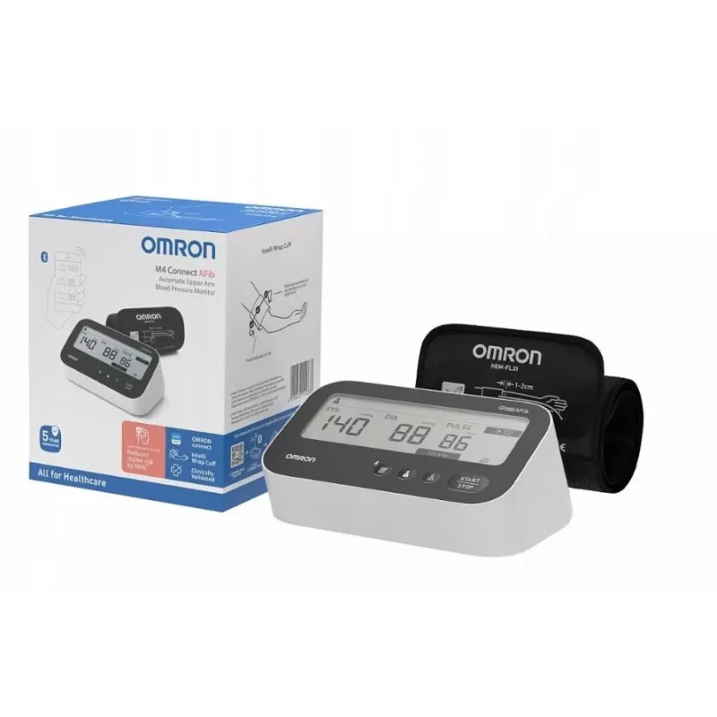 Monitor de tensión arterial de brazo OMRON M4 Connect Afib