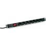 Regleta de enchufes DIGITUS DN-19 PDU-7S – 7 salidas, 230 V, cable de 0,48 m