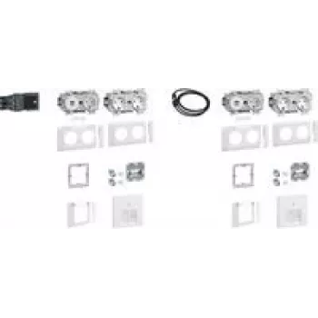 Hager Set 2 puestos de trabajo con 3 GAPSET2Std+cargador USB 15W 2xRJ45 Cat
