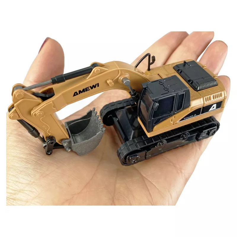 Excavadora modelo RC Amewi 22744 escala 1:64, motor eléctrico, LiPo 200 mAh, para niños a partir de 6 años