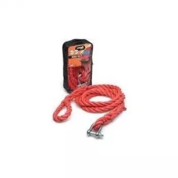 Cable de remolque IWH Cable de remolque para coche Jumbo 4000 kg, polipropileno rojo, extremos con lazo