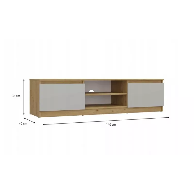 Mueble de TV MALWA 140, roble Artisan/cashmere