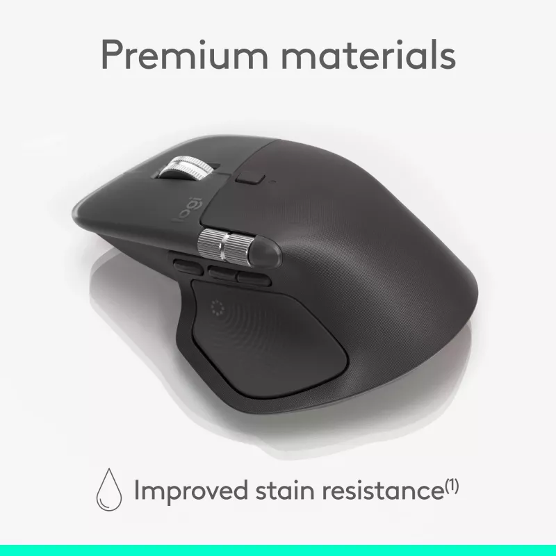 Logitech MX Master 4 for Business Ratón – Inalámbrico + Bluetooth, 8000 DPI, Grafito | Logitech