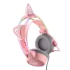 Auriculares Onikuma X15Pro gaming rosa con orejas de gato