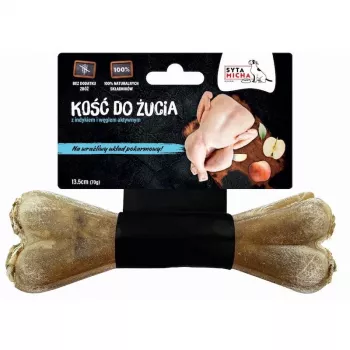 Hueso masticable natural de pavo para perros SYTA MICHA 13,5 cm — snack de higiene dental para perros adultos, sin gluten y sin conservantes