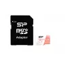 Tarjeta microSDXC Silicon Power Superior 128GB UHS‑I Class 10 U3 V30, 100/80 MB/s, blanco/melocotón