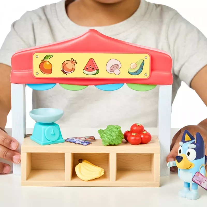 Set de figuras de juguete TMTOYS Mini Bluey tienda de alimentos BLU17555 - set de minifiguras para jugar
