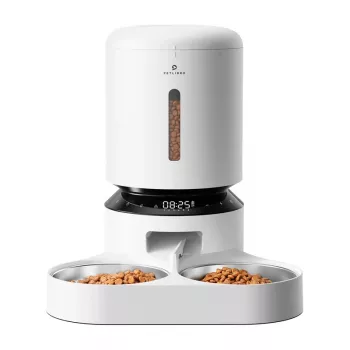 Comedero automático Aptel Granary con doble cuenco 5 L, blanco