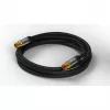 Cable de antena de TV Goobay (tipo 135 dB), 4 apantallamientos, 5 m, Negro – dorado, conector hembra coaxial > conector macho coaxial (70384)