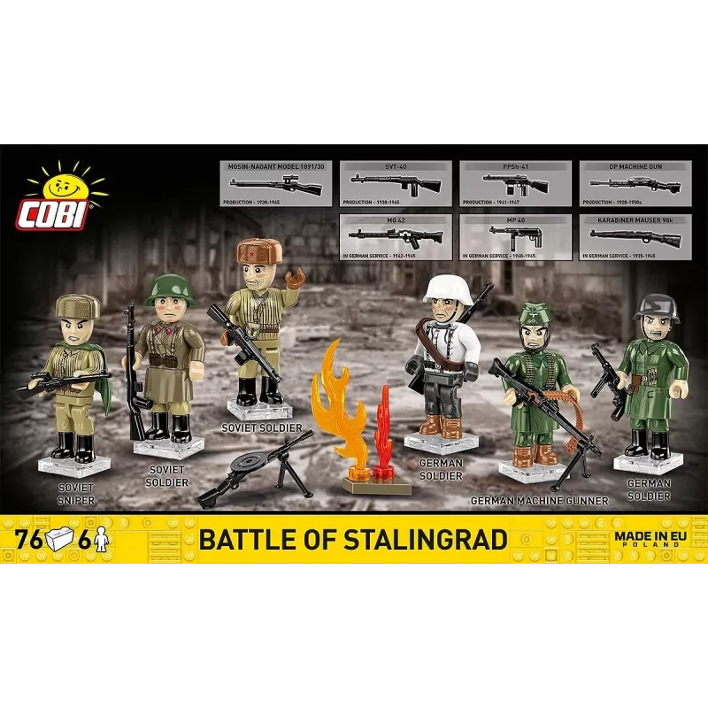 Cobi bloques de construcción Batalla de Stalingrado set de modelo — 76 piezas, diorama histórico