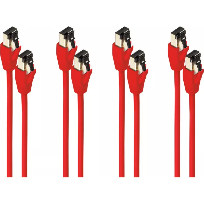 Cable de red ShiverPeaks BS08-41044-4 Cat8.1 rojo 3 m F/FTP