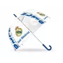 Paraguas manual transparente Kids Euroswan Real Madryt — varillas simples, apertura manual, talla infantil