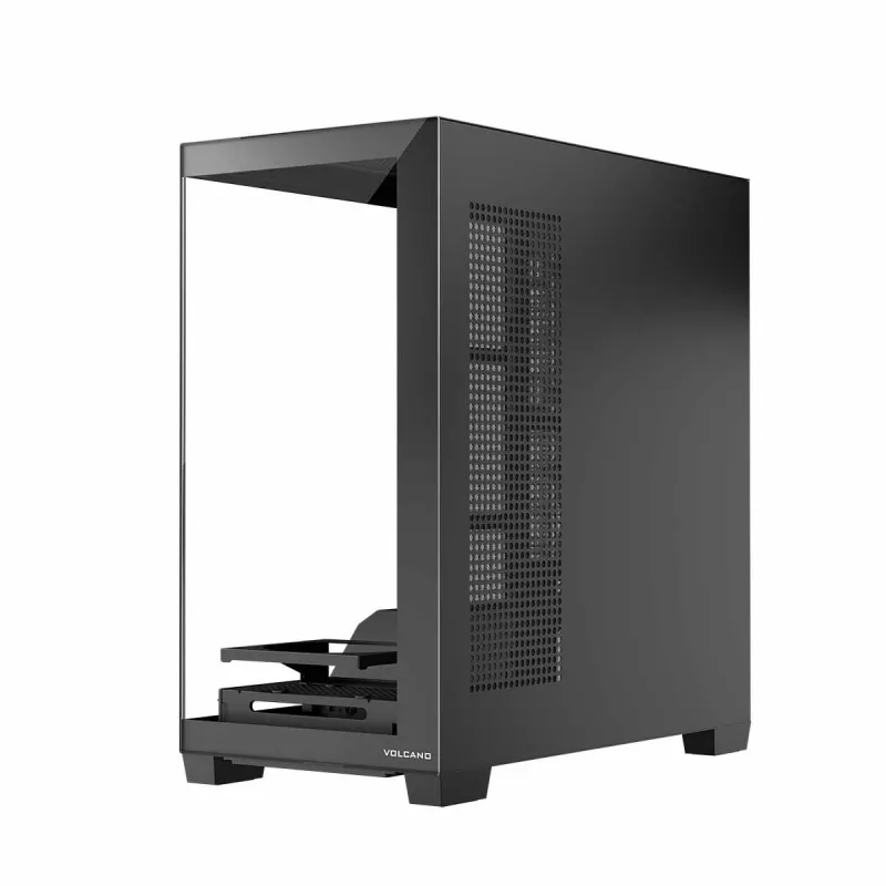 Caja de PC MODECOM Volcano Stellar NF ATX Midi Tower, cristal templado, negra, compatible con ATX/micro ATX, GPU hasta 420 mm, disipador de CPU 175 mm