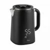 Jata JEHA1575 hervidor eléctrico, 1,7 l, 1500 W, 5 ajustes de temperatura, negro/acero inoxidable